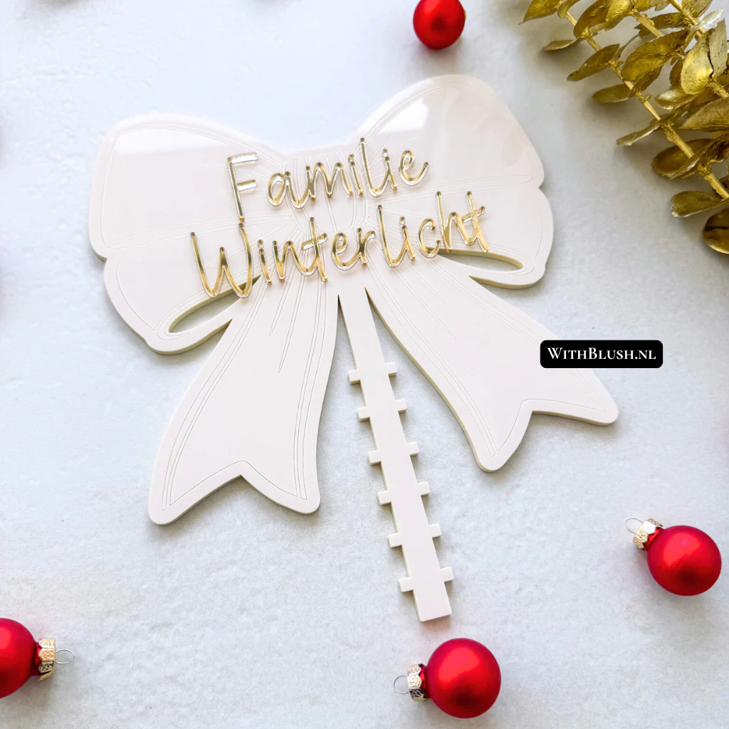 Kerstboom Topper Strik | Met Familienaam
